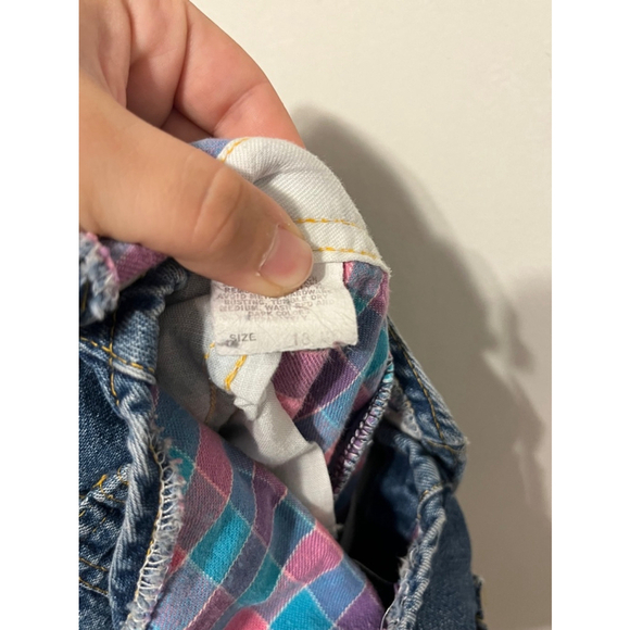 Vintage OshKosh Blue Denim Fleece Lined Little Girl Overalls Sz 18 Months - Picture 4 of 4